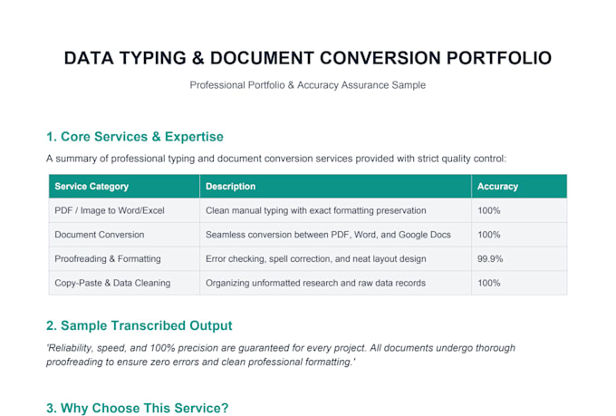 fast data typing and document conversion